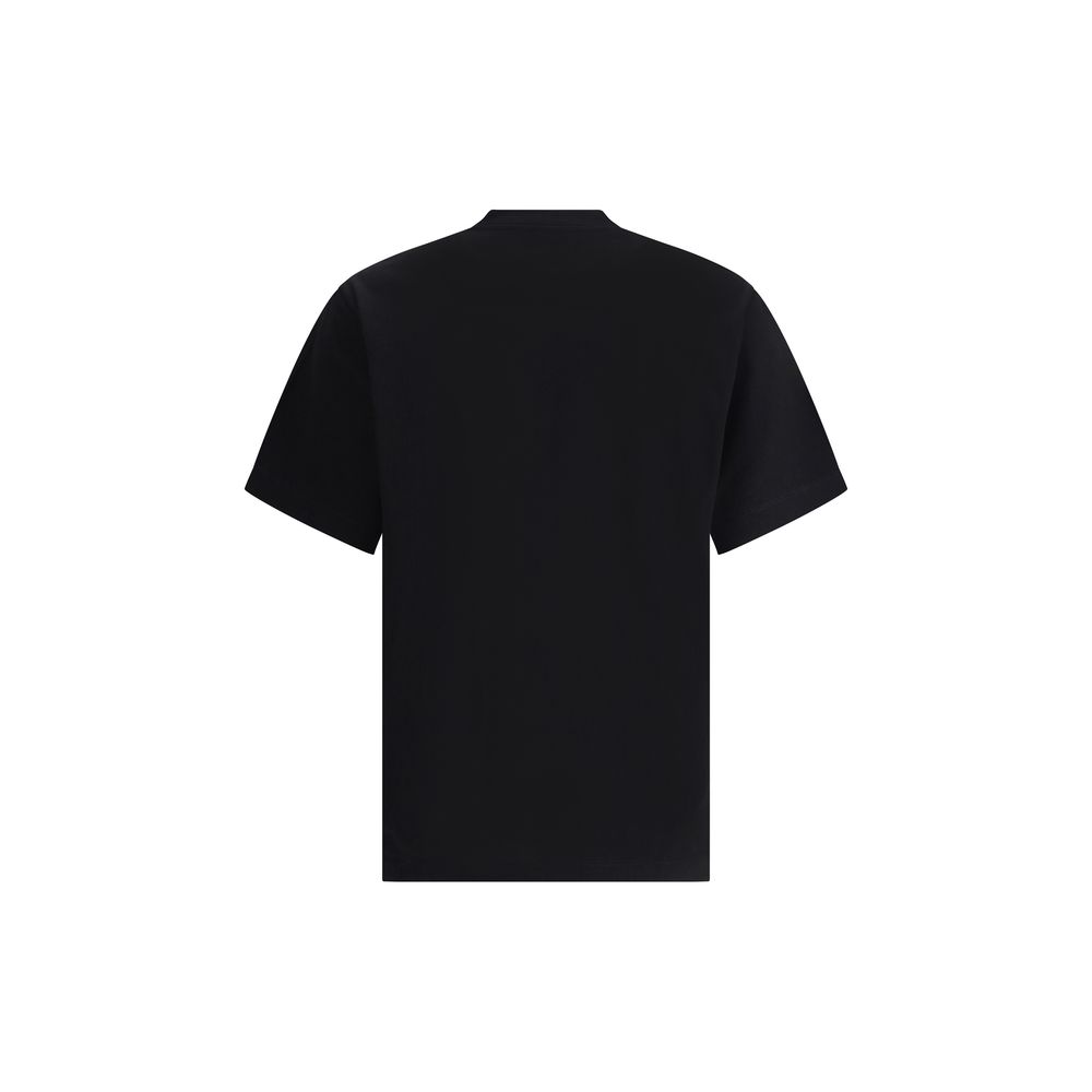 Back view of Ferragamo Black Cotton T-Shirt featuring minimalistic style with ribbed crew neck.