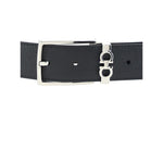 Ferragamo Reversible Belt with grained leather and Gancini logo buckle, elegant accessory for versatile styling.