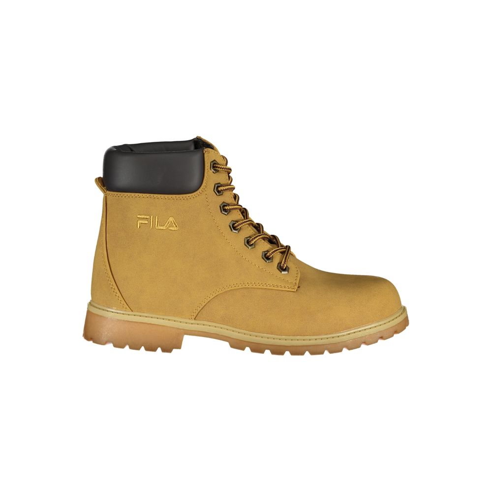 Fila Yellow Polyester Women Boot with contrast details and iconic logo, perfect blend of sporty edge and high fashion appeal.