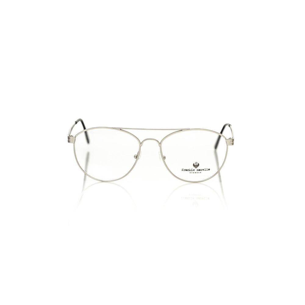 Frankie Morello Silver Metallic Mens Eyeglass Frame