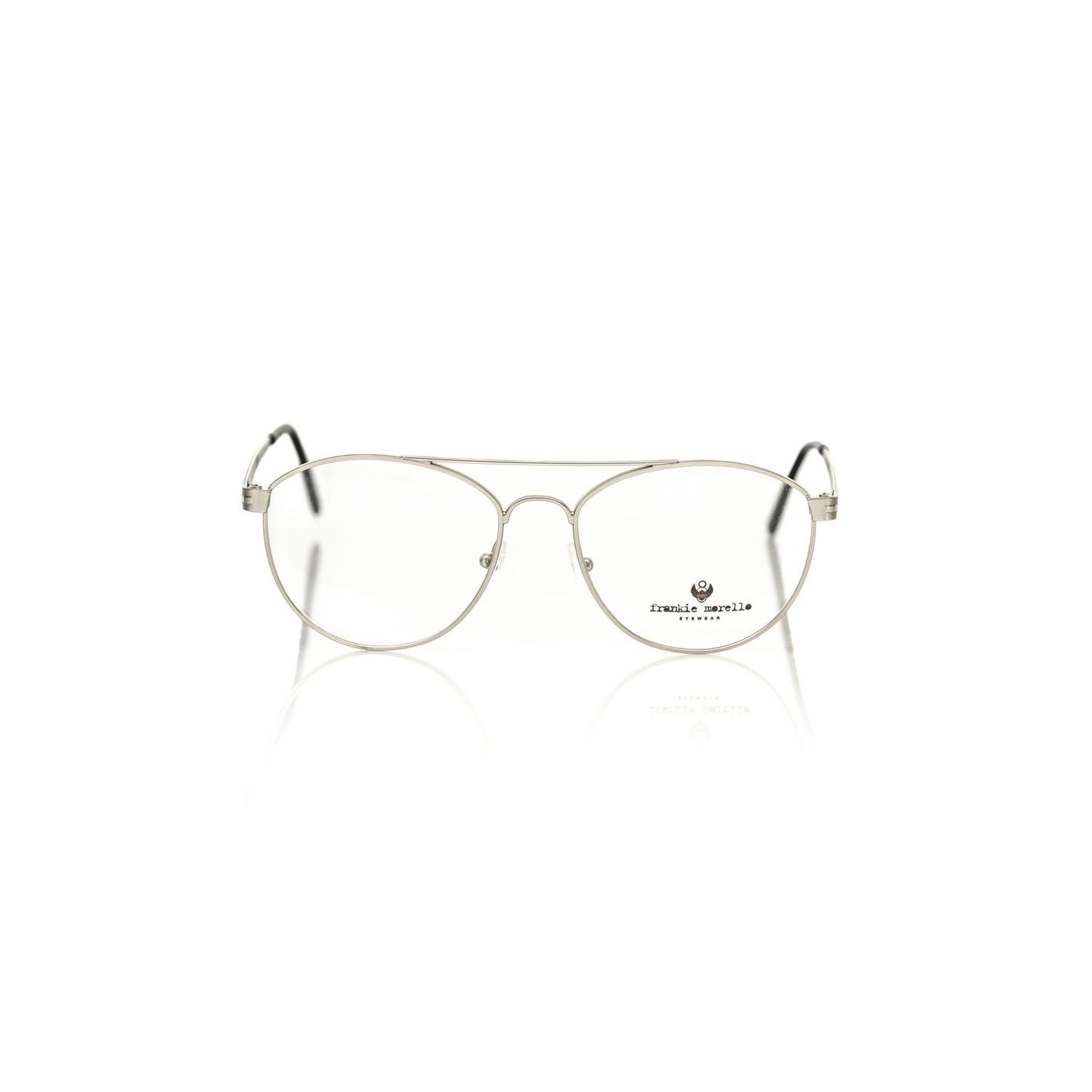 Frankie Morello Silver Metallic Mens Eyeglass Frame