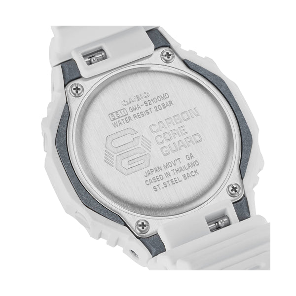 Back view of CASIO G-SHOCK Mod. OAK COMPACT - METALLIC DIAL SERIE ***SPECIAL PRICE*** showcasing carbon core guard and water resistance.