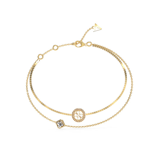 GUESS JEWELS JEWELRY Mod. JUBB04160JWYGS gold bracelet with charms, elegant design.