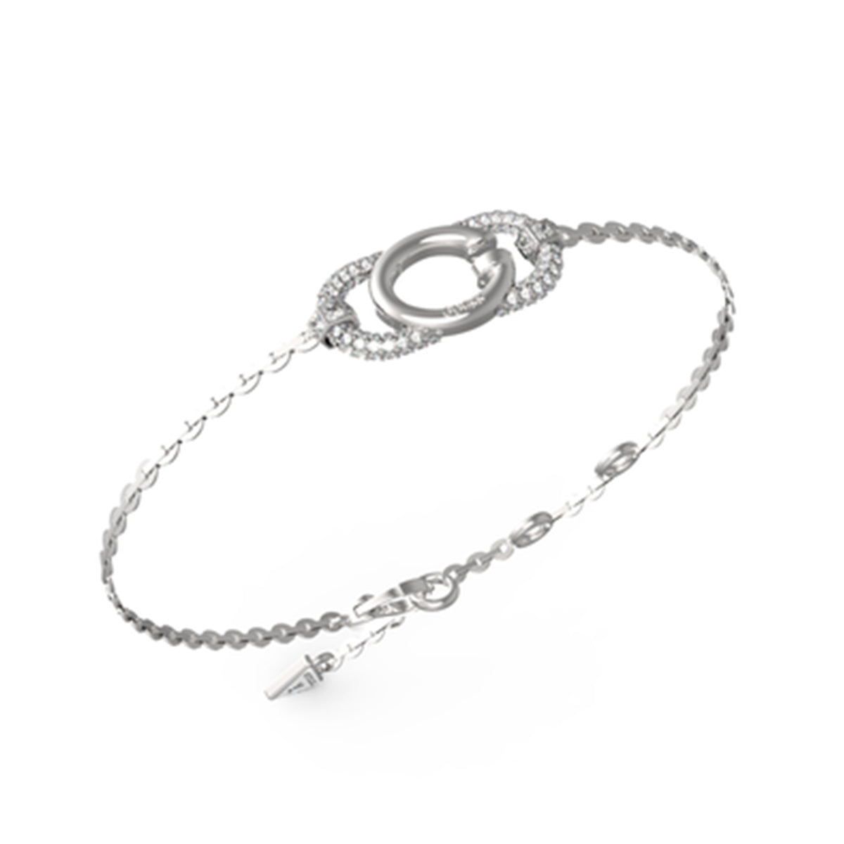 Elegant silver bracelet from GUESS JEWELS JEWELRY Mod. JUBB04510JWRHS with delicate chain design, perfect for any occasion.