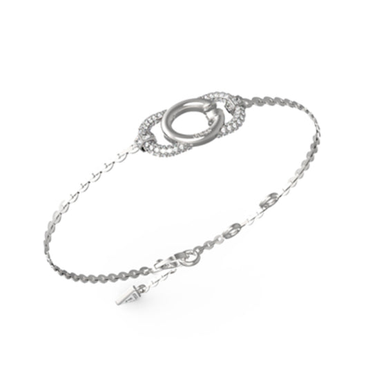 Elegant silver bracelet from GUESS JEWELS JEWELRY Mod. JUBB04510JWRHS with delicate chain design, perfect for any occasion.