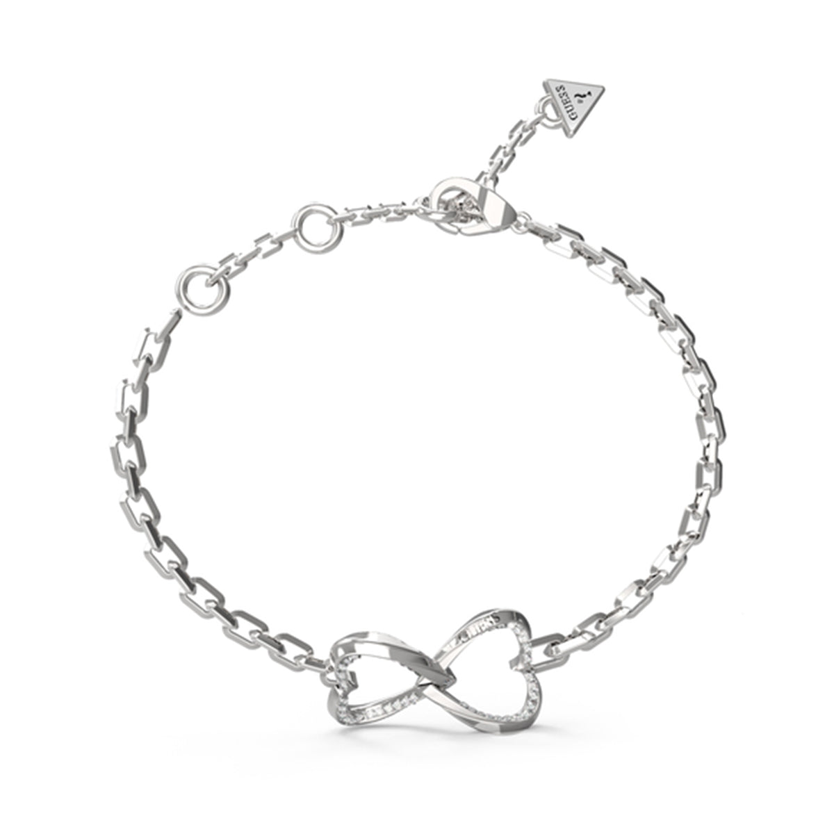 GUESS JEWELS JEWELRY Mod. JUBB04618JWRHS silver bracelet with infinity heart design