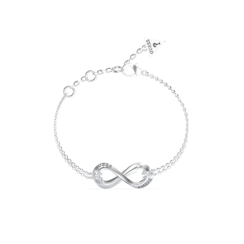 GUESS JEWELS JEWELRY Mod. JUBB05050JWRHS elegant silver infinity bracelet with adjustable chain