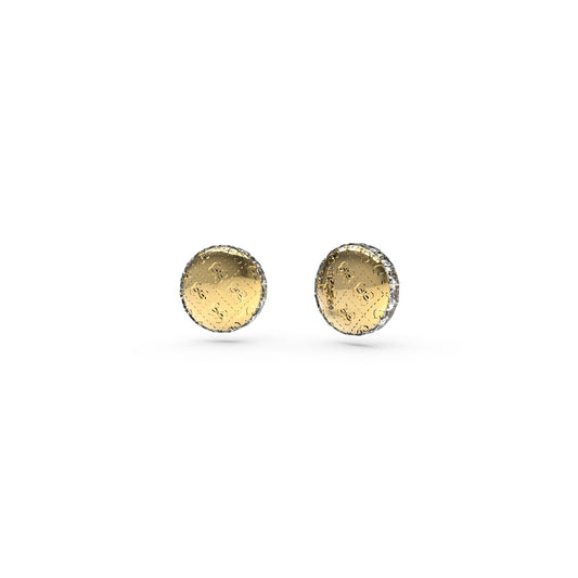 GUESS JEWELS JEWELRY Mod. JUBE04265JWYGT-U gold textured round earrings