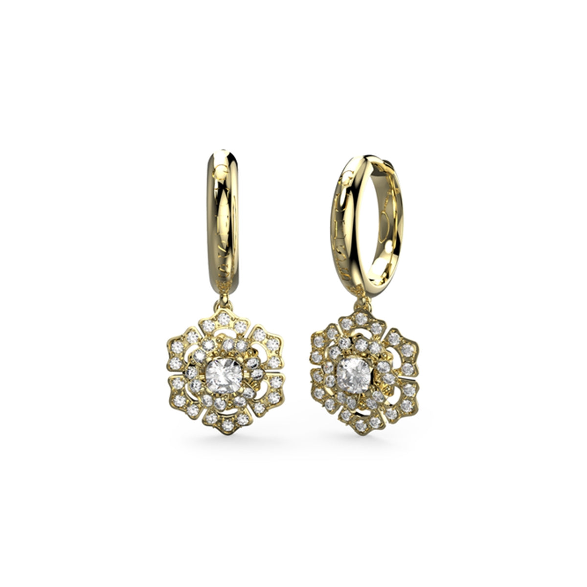 GUESS JEWELS JEWELRY Mod. JUBE04559JWYGT-U gold and diamond earrings