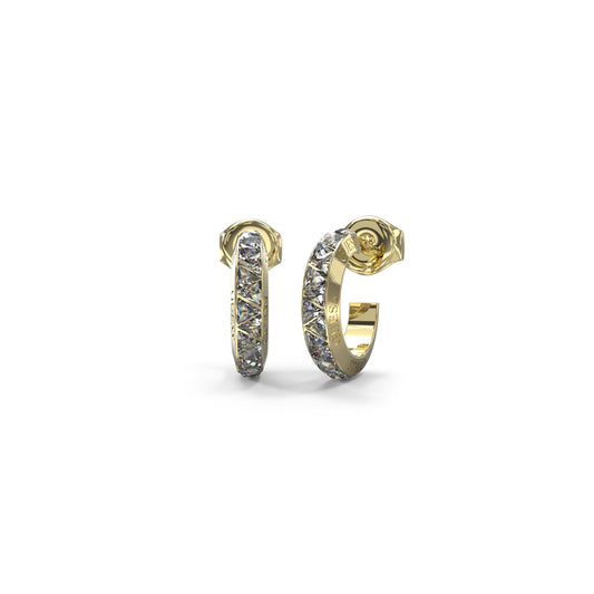 Elegant hoop earrings from GUESS JEWELS JEWELRY Mod. JUBE04573JWYGT-U featuring sparkling stones.