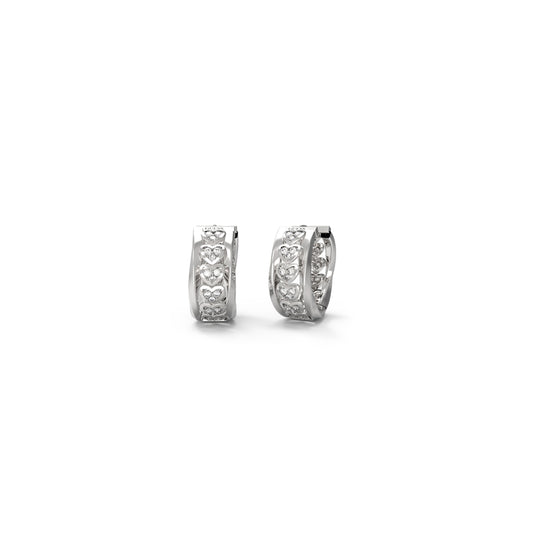 GUESS JEWELS JEWELRY Mod. JUBE04604JWRHT-U silver hoop earrings with crystal accents, elegant and stylish design for fashion enthusiasts.