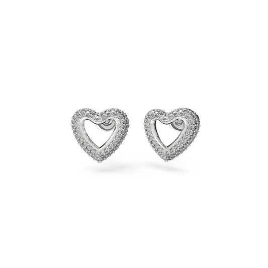 GUESS JEWELS JEWELRY Mod. JUBE05028JWRHT-U heart-shaped silver earrings