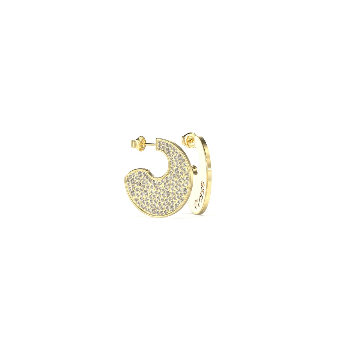 GUESS JEWELS JEWELRY Mod. JUBE05229JWYGT-U featuring elegant gold hoop earrings with sparkling crystals by GUESS
