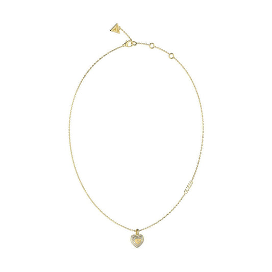 GUESS JEWELS JEWELRY Mod. JUBN04030JWYGT-U heart charm necklace in gold-tone with adjustable chain.