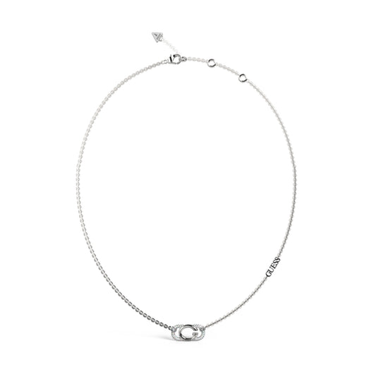GUESS JEWELS JEWELRY Mod. JUBN04509JWRHT-U silver necklace with delicate chain and signature charm