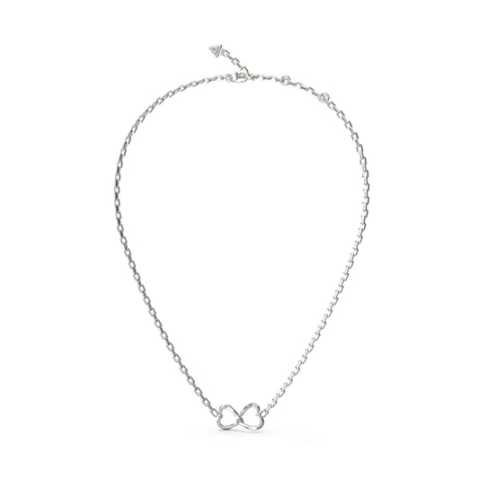 GUESS JEWELS JEWELRY Mod. JUBN04616JWRHT-U silver necklace with infinity heart design.