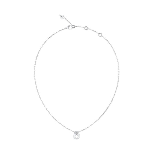 GUESS JEWELS JEWELRY Mod. JUBN05107JWRHT-U silver necklace with delicate chain and circular pendant