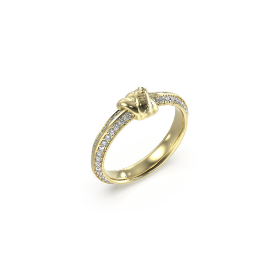 GUESS JEWELS JEWELRY Mod. JUBR04057JWYG54 elegant gold ring with embedded diamonds