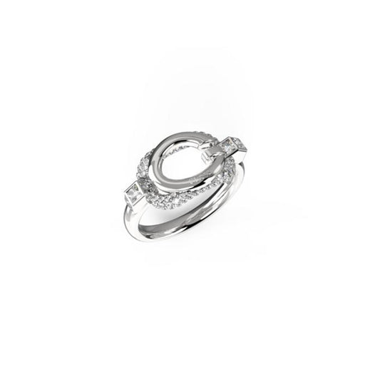 Elegant silver ring from GUESS JEWELS JEWELRY Mod. JUBR04513JWRH56 with sparkling embellishments, perfect for any occasion.