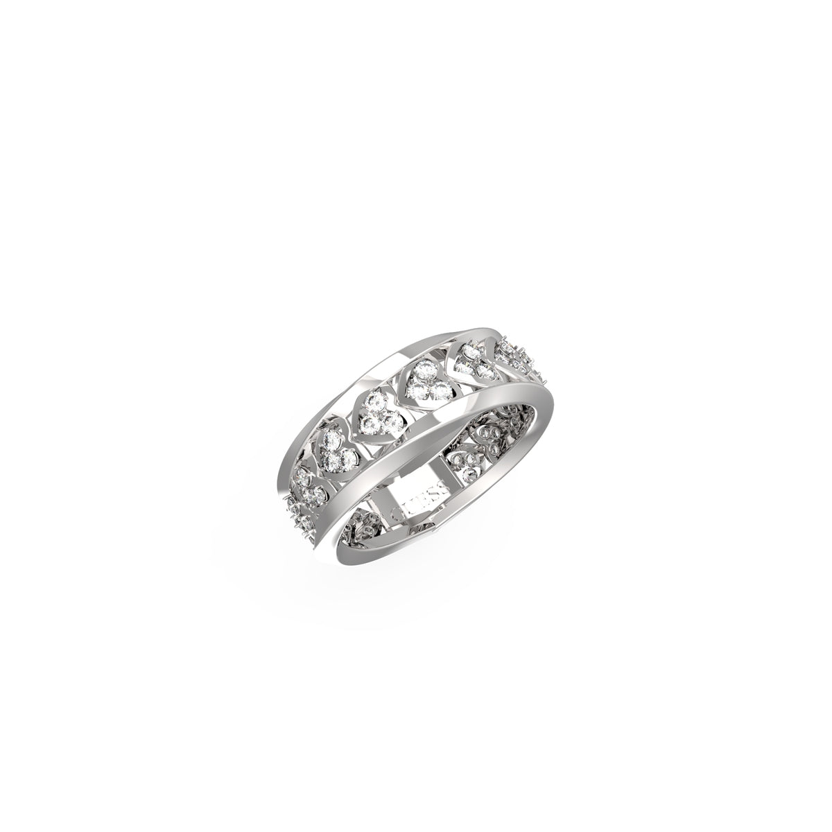 GUESS JEWELS JEWELRY Mod. JUBR04605JWRH54 elegant silver ring with crystal accents