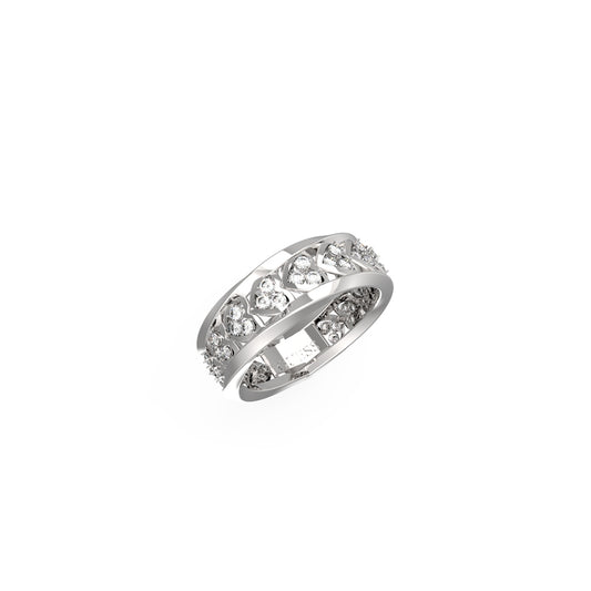 Elegant silver ring from GUESS JEWELS JEWELRY Mod. JUBR04605JWRH54 with sparkling stones.