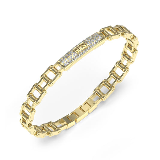 Elegant gold bracelet from GUESS JEWELS JEWELRY Mod. JUMB04414JWYGT-U with sparkling details.