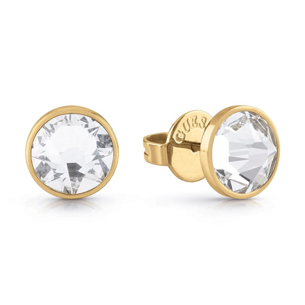 GUESS JEWELS JEWELRY Mod. JUME01343JWYGT-U crystal stud earrings with gold-tone setting