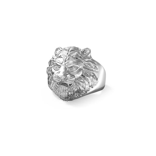 GUESS JEWELS JEWELRY Mod. JUMR01307JWST64 silver lion head ring