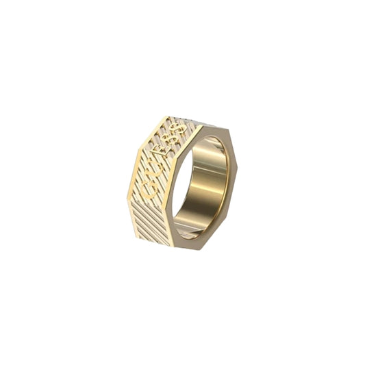 GUESS JEWELS JEWELRY Mod. JUMR03030JWYG62 gold ring featuring geometric design and elegant detailing.