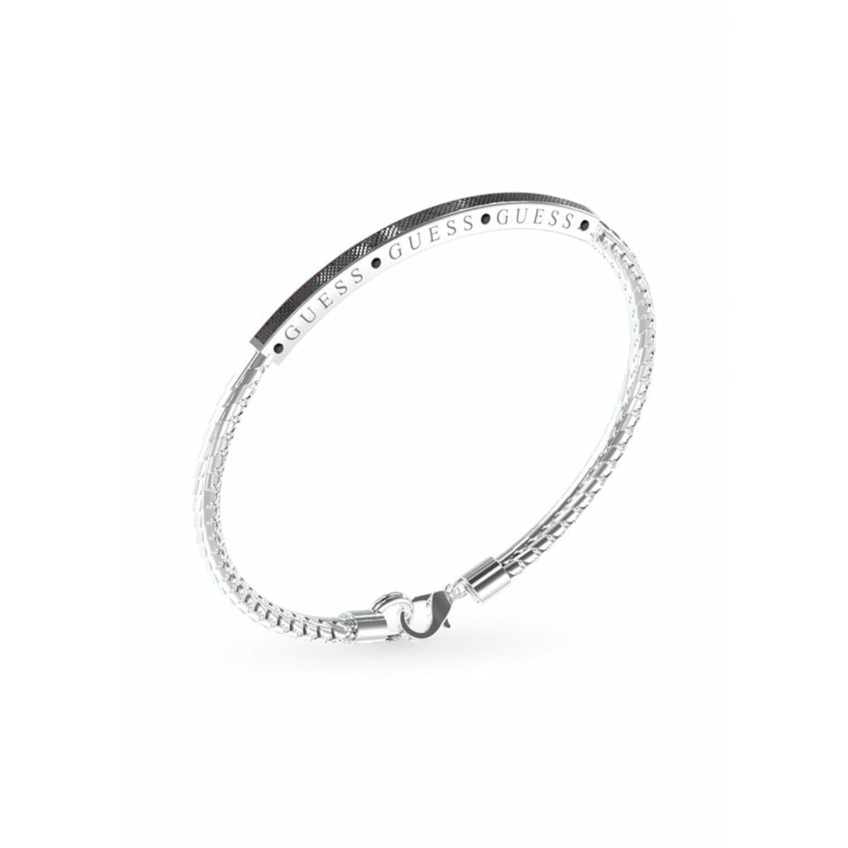 GUESS JEWELS JEWELRY Mod. JUXB03213JWSTBKS elegant silver bracelet with engraved logo