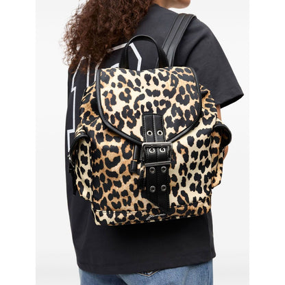 Ganni Leopard Small Nylon Bucky Backpack