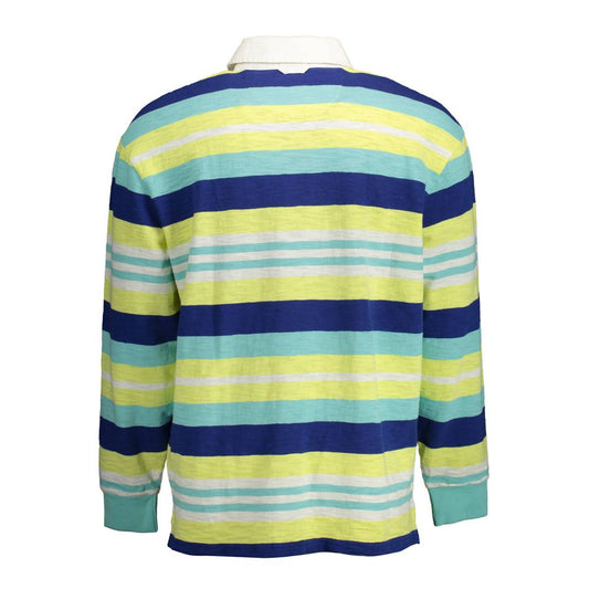 Gant Yellow Cotton Men Polo Shirt with vibrant stripes and signature embroidery, crafted for style and comfort in premium cotton. Back view.