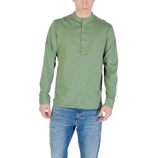 Gianni Lupo Green Cotton Long Sleeve T-Shirt