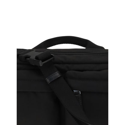 Close-up of Givenchy Black Polyamide Shoulder Bag featuring top handle and adjustable strap.