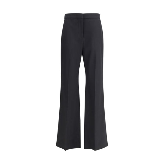 Givenchy Black Wool Pants tailored bootcut design front view - elegant fine grain de poudre fabric with side and back pockets.