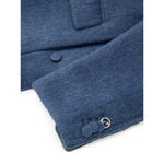 Gucci Light Blue Wool Jackets & Coat with button and logo detail, semi-Korean collar, front view.