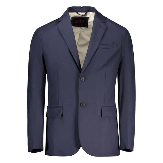 Guess Jeans Blue Cotton Men Jacket