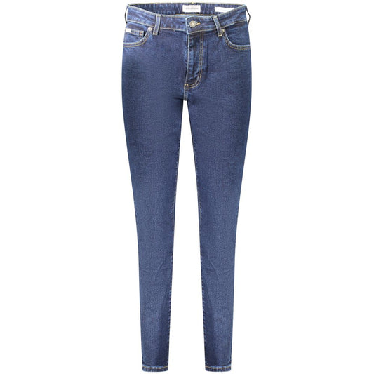 Guess Jeans Blue Cotton Women Jean with classic five-pocket design in blue hue.