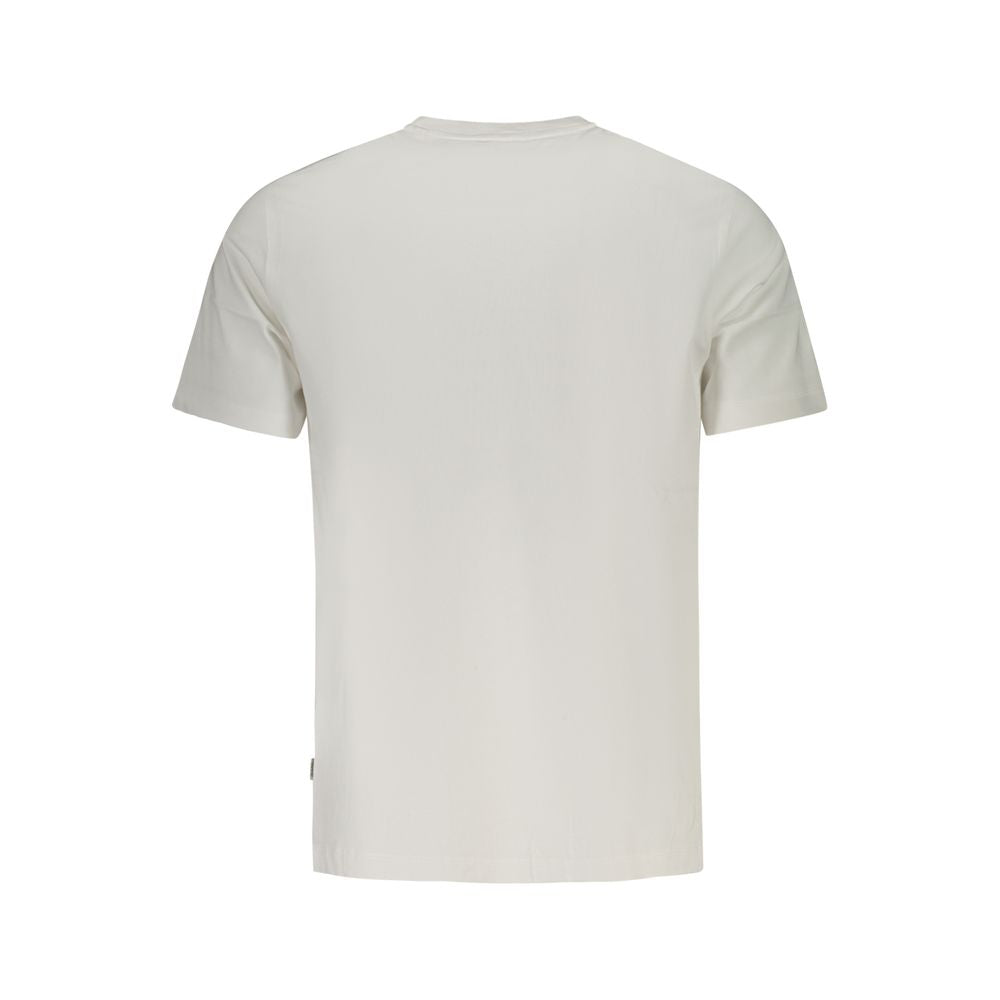 Back view of Guess Jeans White Cotton Men T-Shirt with crew neck and short sleeves.