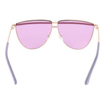 Guess Rose Gold Women Sunglass with purple lenses, aviator style, metal frame, full-rim, 63-9-140 size, includes branded case