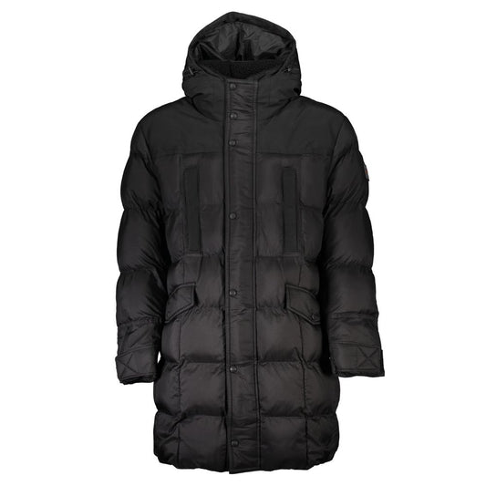 Hugo Boss Black Polyamide Men Jacket with multiple pockets and hood for durability and style