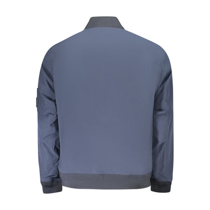 Back view of Hugo Boss Blue Polyamide Men Jacket showcasing design and craftsmanship.