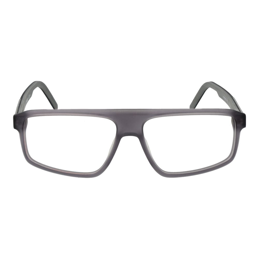 Hugo Boss Gray Acetate Glasses (Frames) for men in full-rim rectangle style, featuring grey acetate frame and demo lenses.