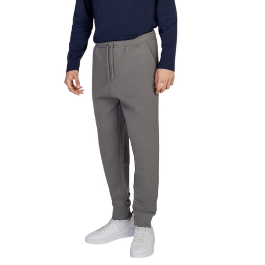 Hugo Boss Gray Cotton Joggers (Workout Pants) with elastic waistband and ribbed cuffs