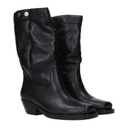 Isabel Marant Black Leather Ankle Boots