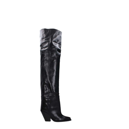 Isabel Marant Black Leather Over The Knee