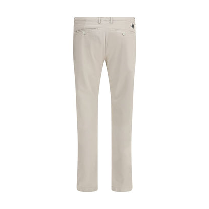 Back view of Jacob Cohen Beige Cotton Casual Pants with welt pockets and slim fit style, ideal for formal or casual occasions.