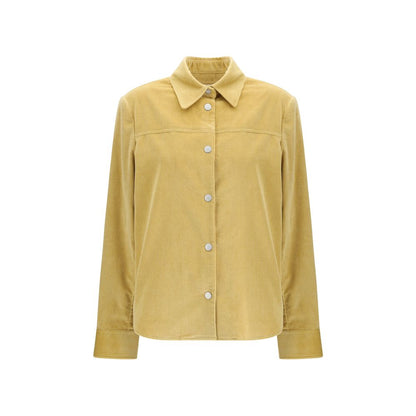 Jacob Cohen Yellow Cotton Denim Jacket with matte nickel buttons and leather patch.