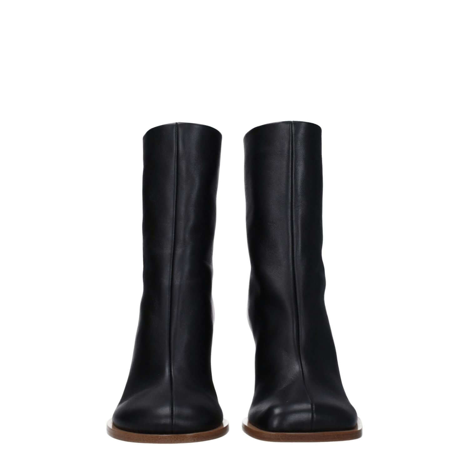 Jacquemus Black Leather Ankle Boots