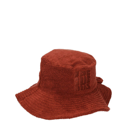 Jacquemus Brown Cotton Bucket Hat with front logo, made from 100% cotton in terracotta color, style: casual, MPN: 235AC4461329840.